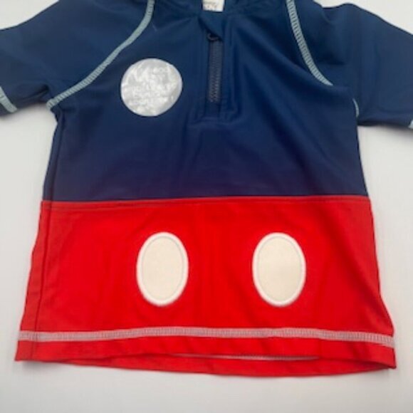 New Mickey Mouse Disney Hooded Rash guard Swim TopToddler Baby Boy Size 12-18 Mo - Picture 2 of 8